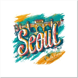 Seoul Retro South Korea t-shirt Posters and Art